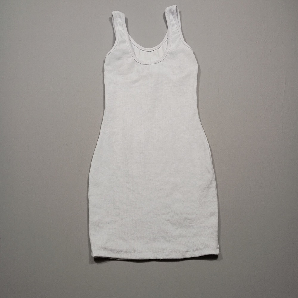 Steve Madden Bodycon Dress Womens S Underwire Bust Ribbed White Mini S3376 - Picture 2 of 7